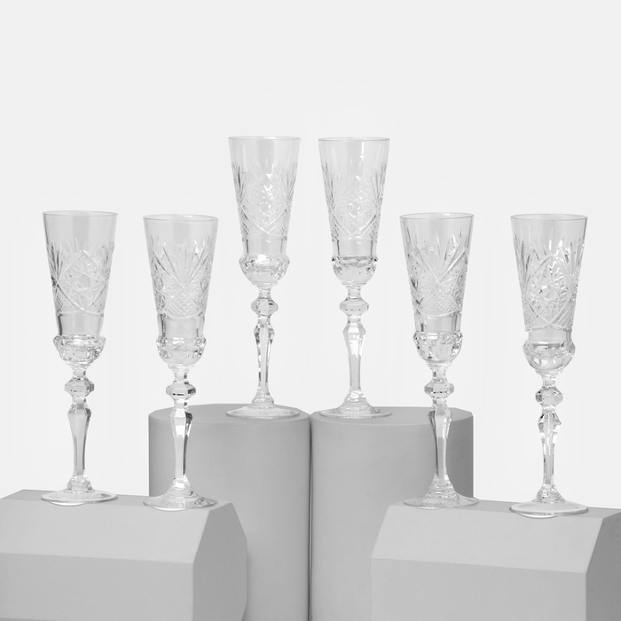 Набор хрустальных бокалов, 190 мл Набор хрустальных бокалов, 190 мл