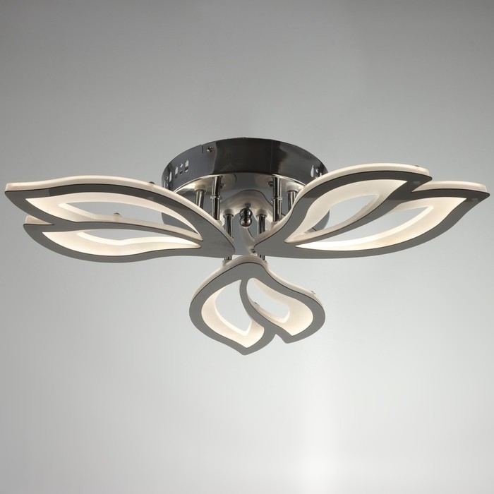 Люстра ГАЛЛОП светодиодная Листопад 60Вт LED 2700-4200К хром 58х58х9,5см