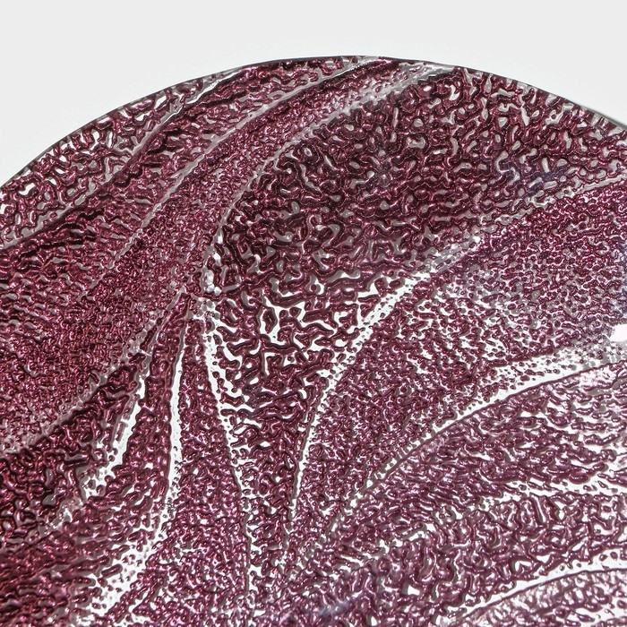 Тарелка стеклянная «Драхна», d=21 см, цвет бордовый Тарелка стеклянная «Драхна», d=21 см, цвет бордовый