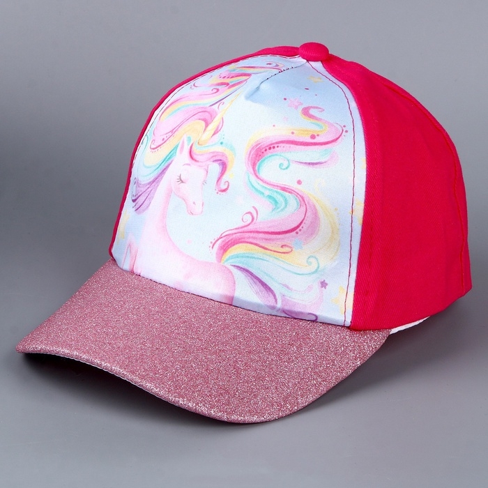 Кепка детская для девочки «Радужный единорог», р-р. 52-54, 5-7 лет