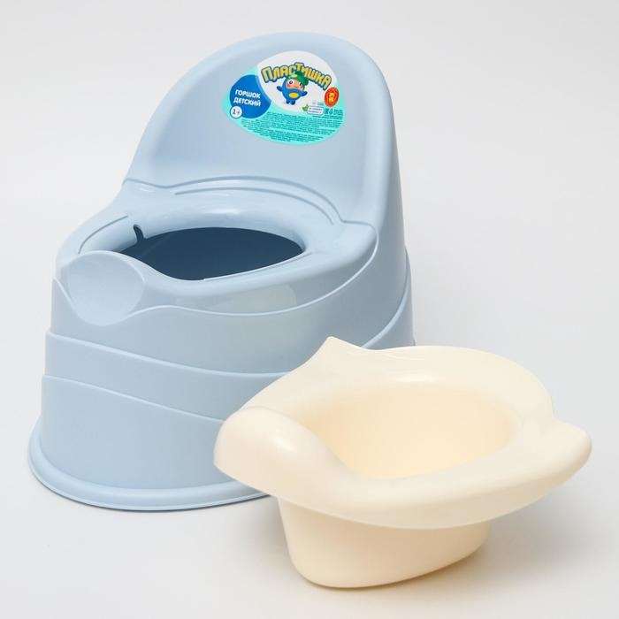 Горшок двухцветный, цвет светло-голубой Горшок двухцветный, цвет светло-голубой