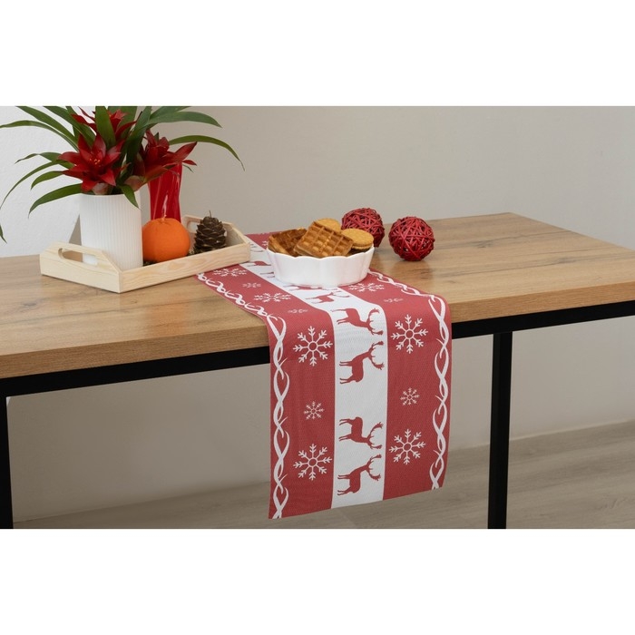 Дорожка новогодняя на стол Доляна «Новый год», сервировочная, 180×30 см Дорожка новогодняя на стол Доляна «Новый год», сервировочная, 180×30 см