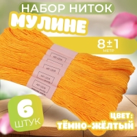 Набор ниток мулине №742, 8 ± 1 м, 6 шт, цвет тёмно-жёлтый