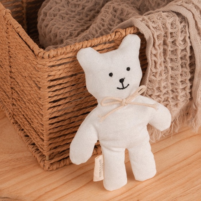 Мягкая игрушка «Мишка», с бантиком, 17 см, цвет белый Мягкая игрушка «Мишка», с бантиком, 17 см, цвет белый