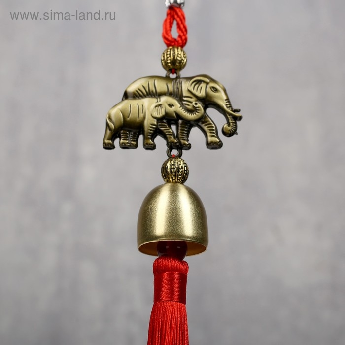 Колокольчик металл  Колокольчик металл "Слон и слонёнок" 1 колокол d=2,5 см 35х5,5х2,7 см