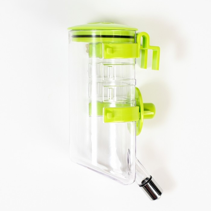 Поилка внешняя для клетки, 500 мл, зелёная Поилка внешняя для клетки, 500 мл, зелёная