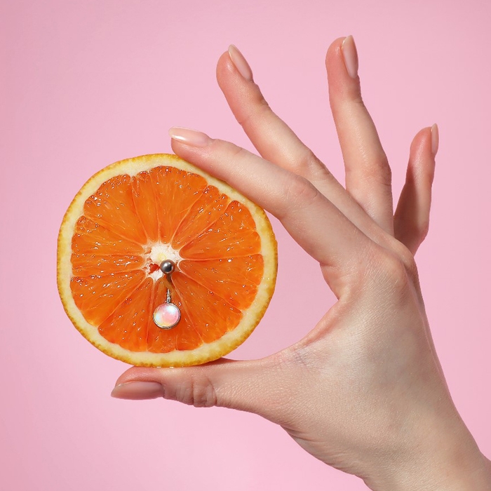 Пирсинг в пупок «Круг», штанга L=1см , цвет радужный в серебре Пирсинг в пупок «Круг», штанга L=1см , цвет радужный в серебре