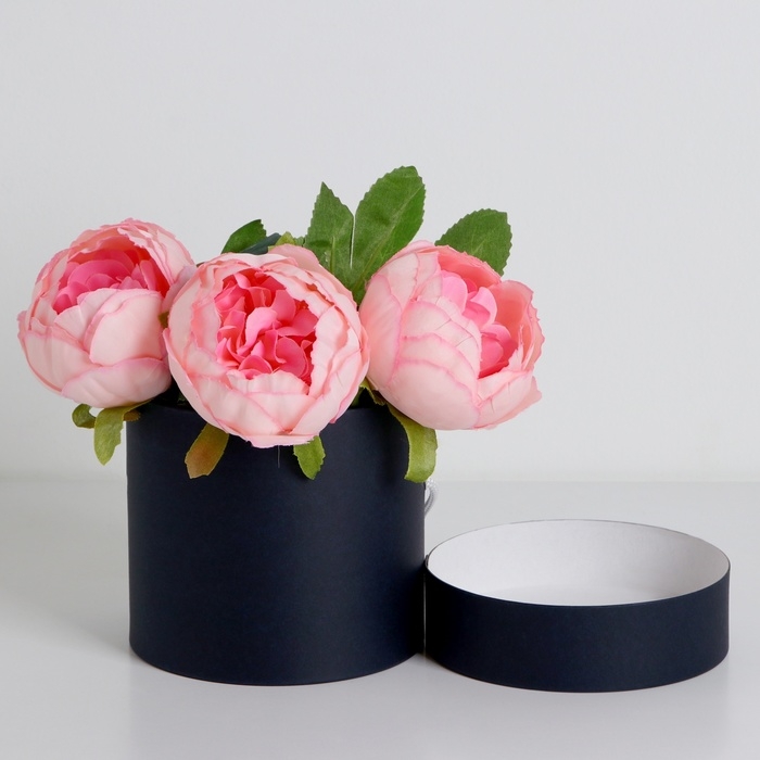 Подарочная коробка, круглая, чёрная,с шнурком, 12 х 12 см Подарочная коробка, круглая, чёрная,с шнурком, 12 х 12 см