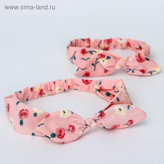 Повязка на голову для мамы и дочки «Набор для фотосессии: цветы», 2 шт., цв. розовый, M&B