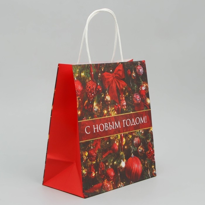 Пакет подарочный новогодний крафтовый «С Новым годом!», 22 х 25 х 12 см, Новый год Пакет подарочный новогодний крафтовый «С Новым годом!», 22 х 25 х 12 см, Новый год