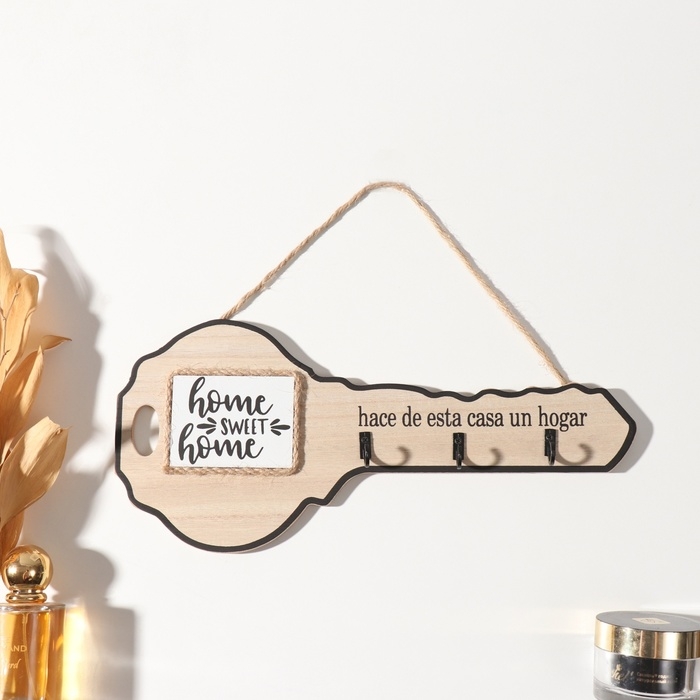 Крючки декоративные дерево Крючки декоративные дерево "Ключ. Дом, милый дом" 2,7х31х14 см