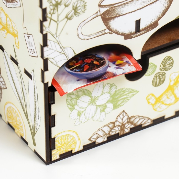 Чайный домик двойной с ящиком Чайный домик двойной с ящиком "Травы" 20х8,7х15,2 см