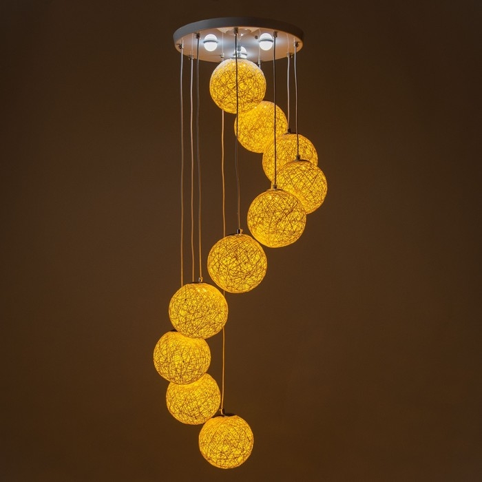 Светильник Светильник "Ротанг" 10LED 79Вт ПДУ белый 40х40х40-200см BayerLux