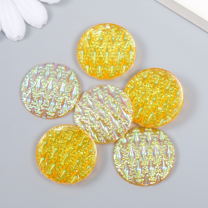 Декор для творчества пластик Декор для творчества пластик "Дождь" голография оранж набор 6 шт 2,5х2,5 см