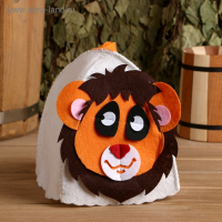 Шапка для бани с детской аппликацией "Лёвушка" войлок Шапка для бани с детской аппликацией "Лёвушка" войлок