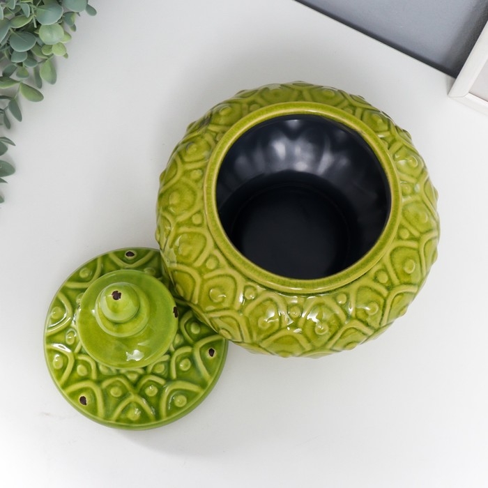 Сувенир интерьерный керамика шкатулка Сувенир интерьерный керамика шкатулка "Чешуйки" зелёный 29х22х22 см