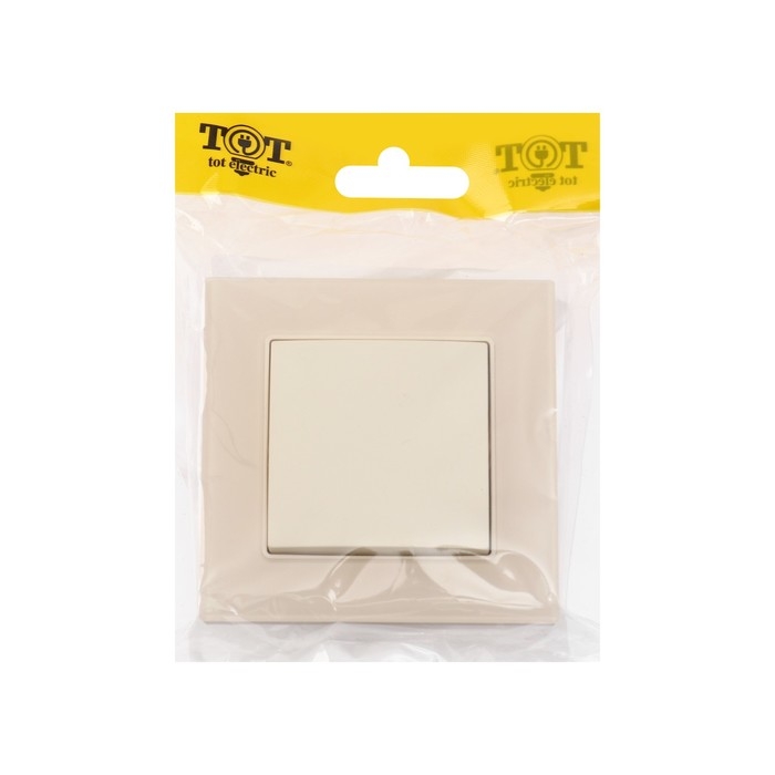 Выключатель TOT Matte Glass, 10 А, 1 кл., скрытый, стекло, бежевый