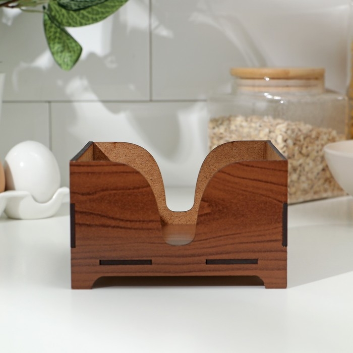 Салфетница деревянная «Орех», без гравировки, с салфетками, цвет коричневый Салфетница деревянная «Орех», без гравировки, с салфетками, цвет коричневый