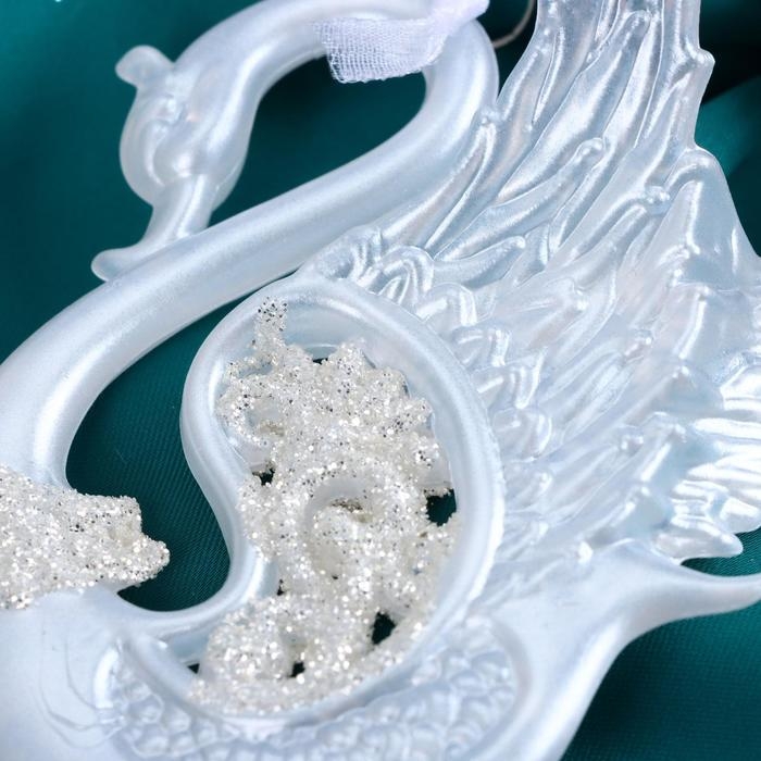 Украшение ёлочное Украшение ёлочное "Лебедь величие блеск" 10х11 см, белый