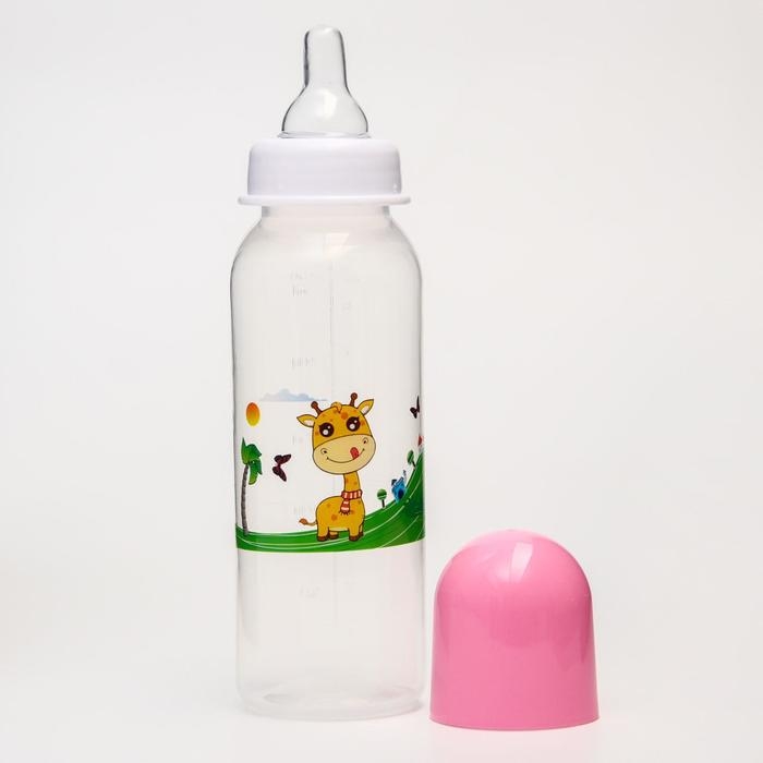 Бутылочка для кормления «Весёлые животные», классическое горло, 250 мл., от 3 мес., цвета МИКС Бутылочка для кормления «Весёлые животные», классическое горло, 250 мл., от 3 мес., цвета МИКС