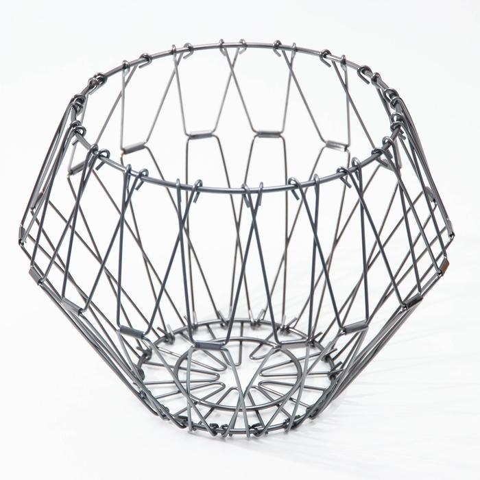 Фруктовница Доляна, раскладная, 29×29×4,5 см, цвет графит Фруктовница Доляна, раскладная, 29×29×4,5 см, цвет графит