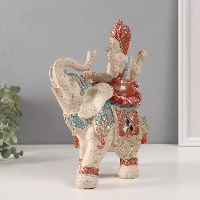 Сувенир полистоун Сувенир полистоун "Ганеша на слоне" песочный 10х20х26 см