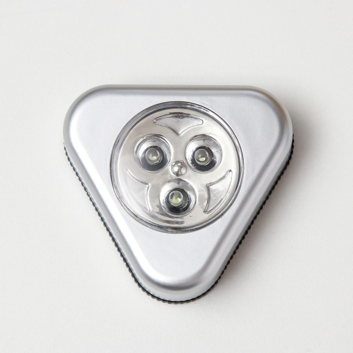 Ночник-пушлайт Ночник-пушлайт "Треугольник" 3хLED, 3ААА серый 6,5х6,5х2,5 см RISALUX