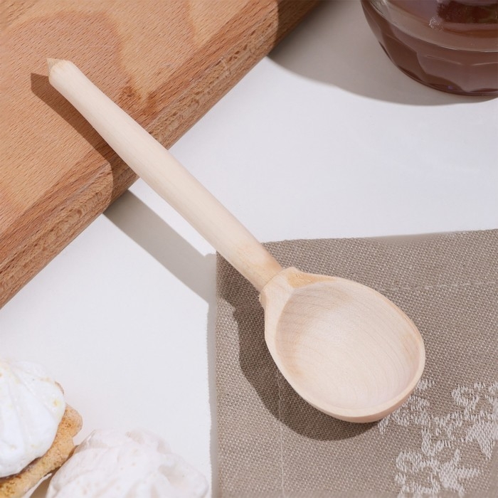 Ложка деревянная, чайная, без росписи Ложка деревянная, чайная, без росписи