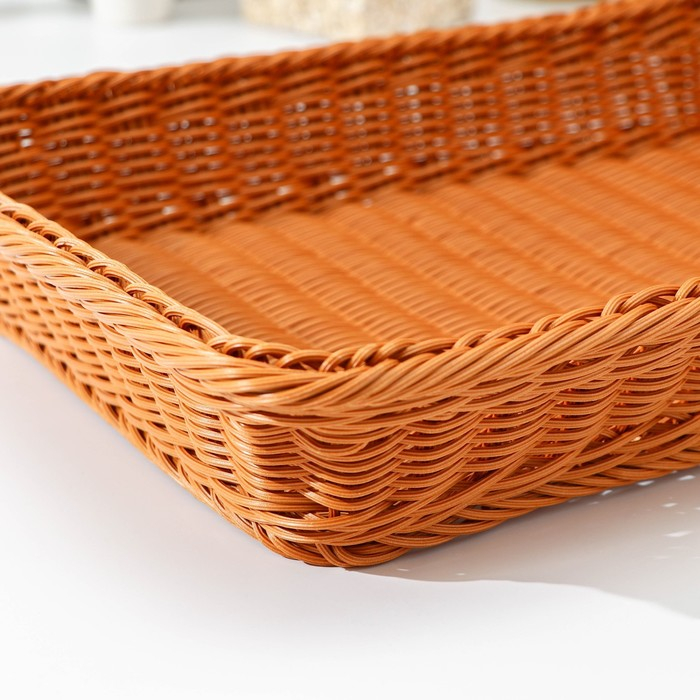 Корзина для продуктов Доляна, 44,5&times;35&times;8 см, цвет коричевый