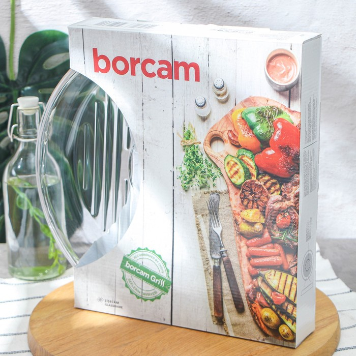 Форма круглая для запекания и выпечки из жаропрочного стекла Grill Borcam, d=32 см Форма круглая для запекания и выпечки из жаропрочного стекла Grill Borcam, d=32 см