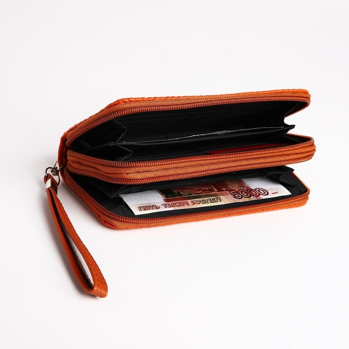 Кошелёк женский на молнии, цвет оранжевый Кошелёк женский на молнии, цвет оранжевый