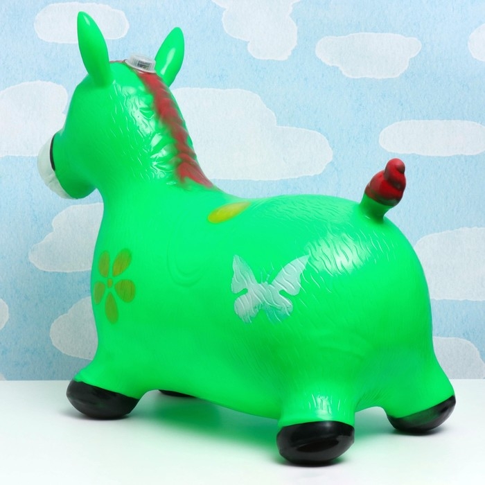 Игрушка - прыгун детская  Игрушка - прыгун детская "Музыкальная Лошадка" резиновая надувная, 50х30см, зеленая