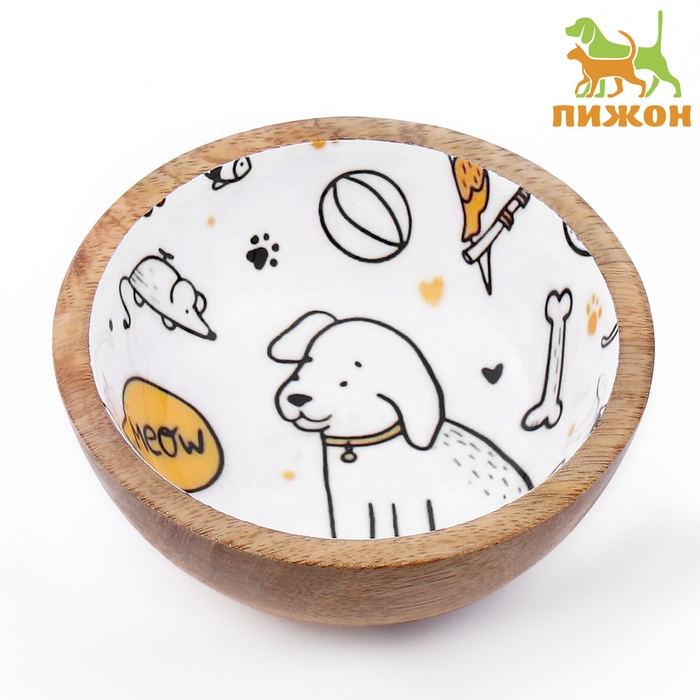 Миска деревянная с рисунком внутри 250 мл Миска деревянная с рисунком внутри 250 мл