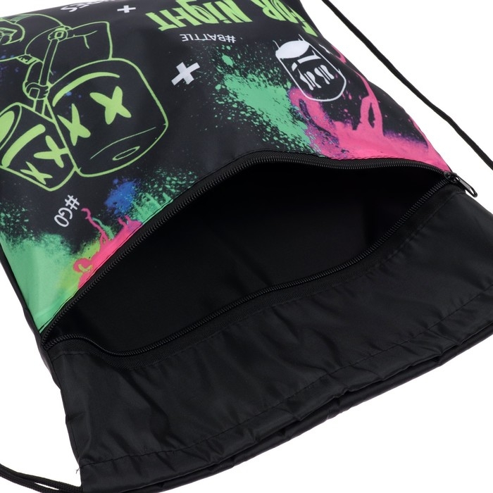 Мешок для обуви с карманом 420 х 340 мм, Calligrata МСО-7С, (мягкий полиэстер, плотность 210D),  Мешок для обуви с карманом 420 х 340 мм, Calligrata МСО-7С, (мягкий полиэстер, плотность 210D), "Night"