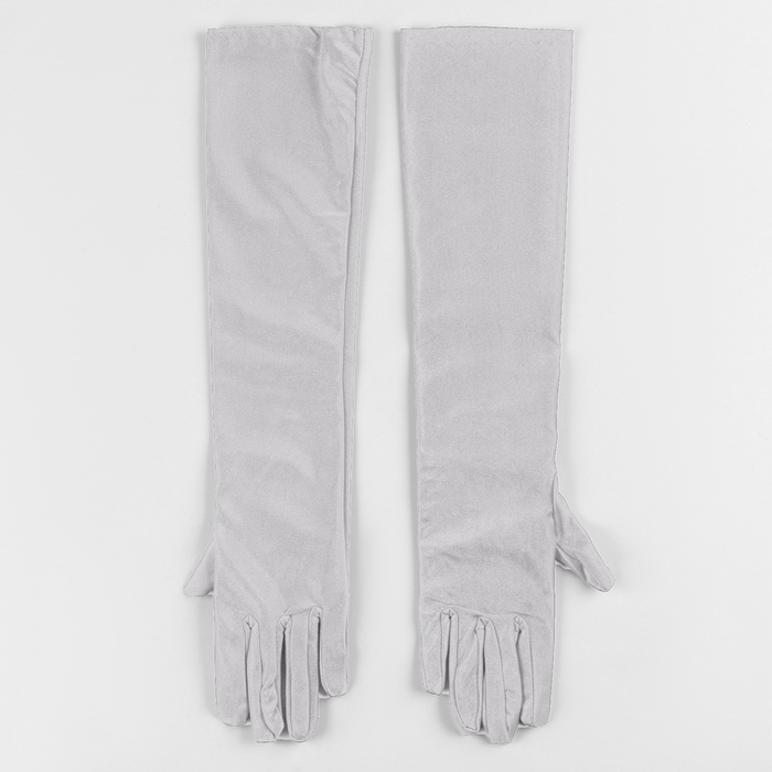 Карнавальные перчатки эластичные, р-р М, цвет белый Карнавальные перчатки эластичные, р-р М, цвет белый