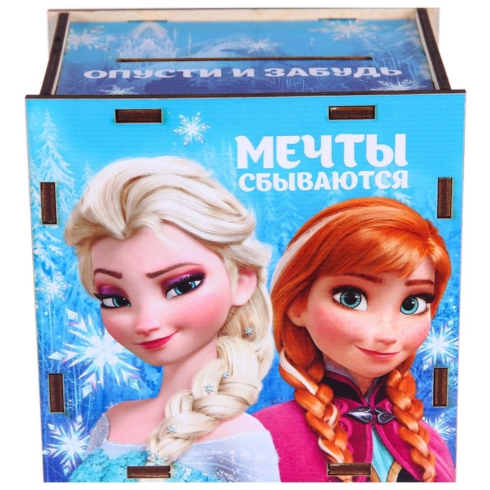 Копилка деревянная с цифрами, 12х12х8.6 см, Холодное сердце Копилка деревянная с цифрами, 12х12х8.6 см, Холодное сердце