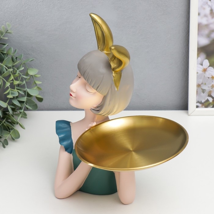 Сувенир полистоун подставка  Сувенир полистоун подставка "Девушка с зачьими ушками" 32х17х24 см