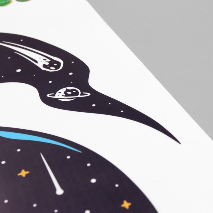 Наклейка пластик интерьерная цветная Наклейка пластик интерьерная цветная "Космос в бутылке" 40х60 см