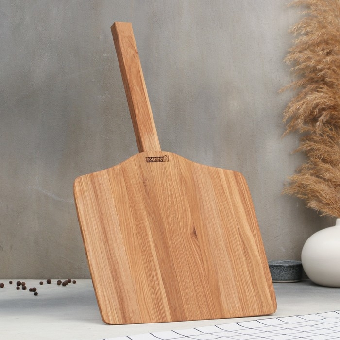 Доска для подачи Adelica «Лопата для пиццы», рабочая часть 30×30 см, ручка 24,5 см, дуб Доска для подачи Adelica «Лопата для пиццы», рабочая часть 30×30 см, ручка 24,5 см, дуб