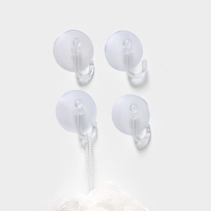 Крючки на вакуумной присоске Доляна «Классика», 4 шт