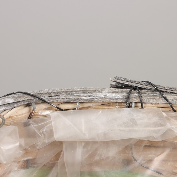 Кашпо плетёные овальное, 23x15х12см, натуральный Кашпо плетёные овальное, 23x15х12см, натуральный