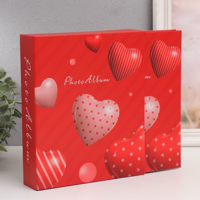 Фотоальбом на 80 фото 10х15 см Фотоальбом на 80 фото 10х15 см "3D сердца" в коробке МИКС 5х19х23 см