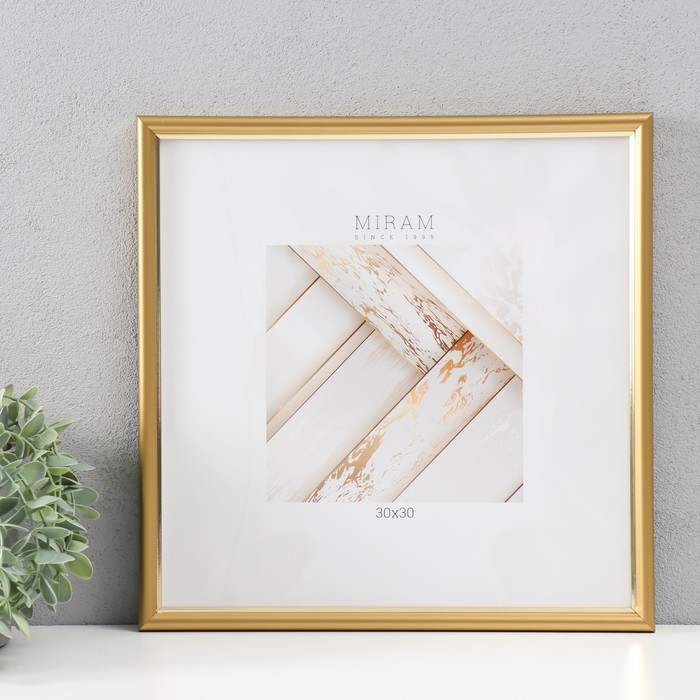 Фоторамка пластик Фоторамка пластик "МИРАМ" 30х30 см, 636411-33, золото (пластиковый экран)