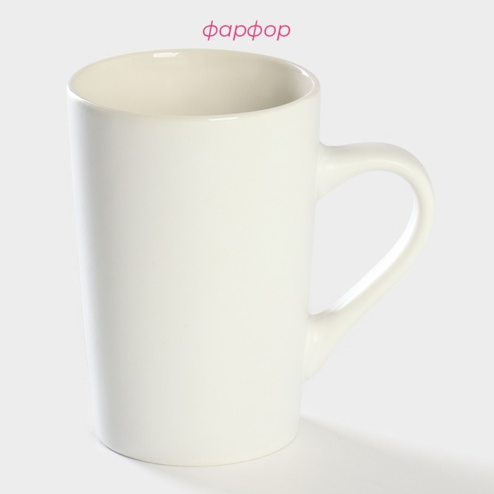 Кружка фарфоровая Доляна &laquo;Чувства&raquo;, 380 мл