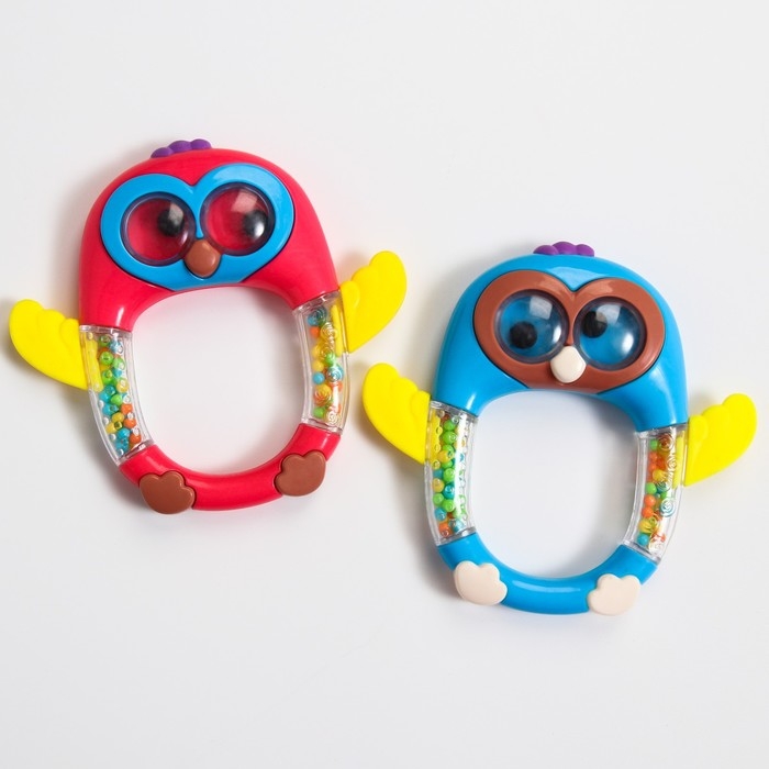 Погремушка «Совенок», с эластичными элементами, цвет МИКС Погремушка «Совенок», с эластичными элементами, цвет МИКС