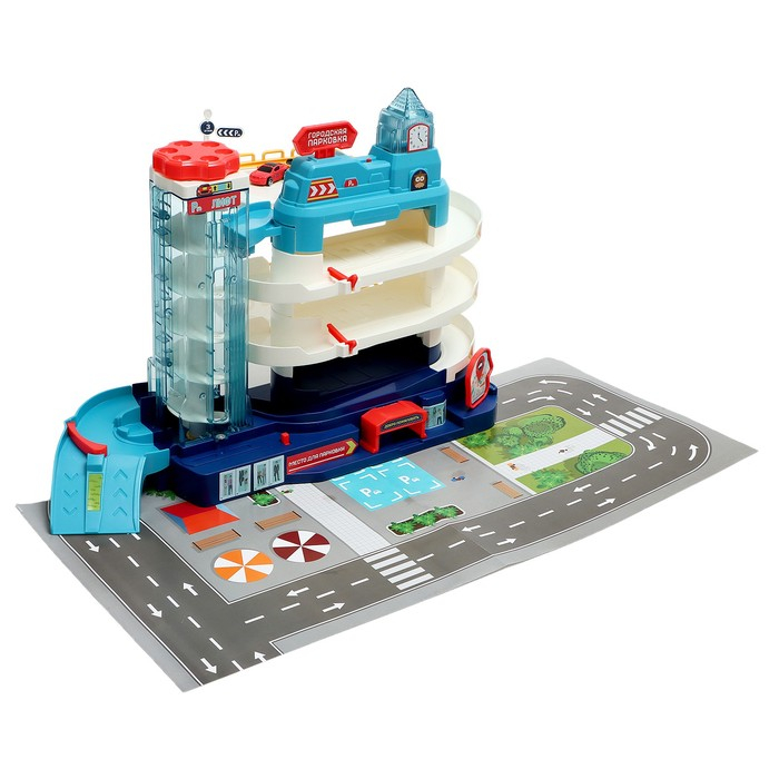 Парковка «Городская», с лифтом, 3 уровня, 4 машинки, световые и звуковые эффекты Парковка «Городская», с лифтом, 3 уровня, 4 машинки, световые и звуковые эффекты