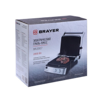 Электрогриль BRAYER BR2007, 2000 Вт, антипригарное покрытие, 29*23 см