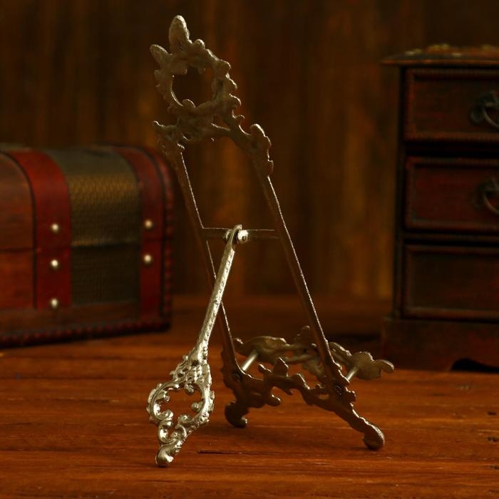 Мини мольберт  Мини мольберт "Идеал" серебро 24х10х4 см