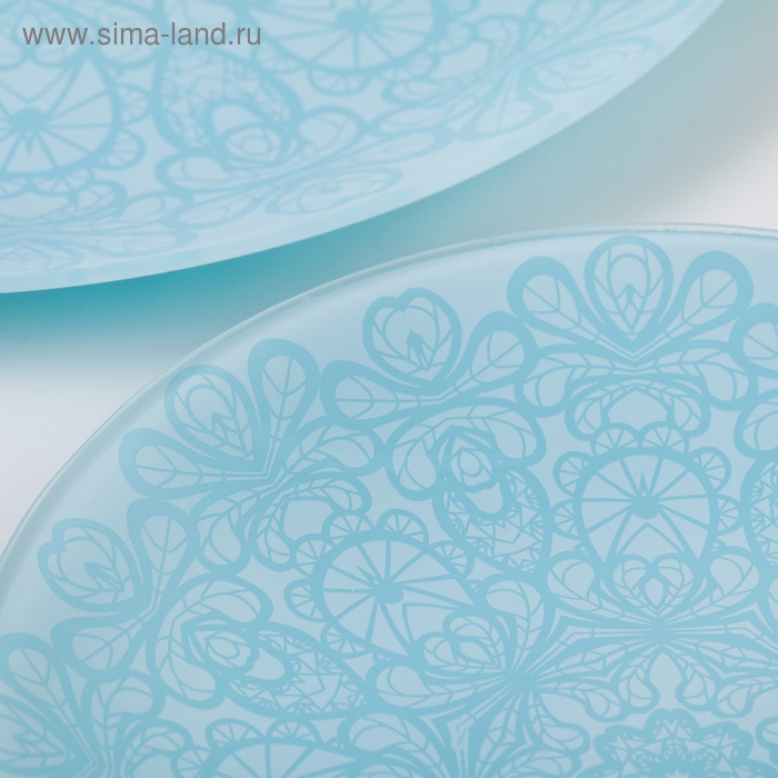 Сервиз столовый «Кружево», 7 предметов: d=30 см - 1 шт, d=20 см - 6 шт, цвет голубой Сервиз столовый «Кружево», 7 предметов: d=30 см - 1 шт, d=20 см - 6 шт, цвет голубой