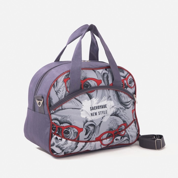 Чемодан малый 20", сумка дорожная на молнии, цвет серый